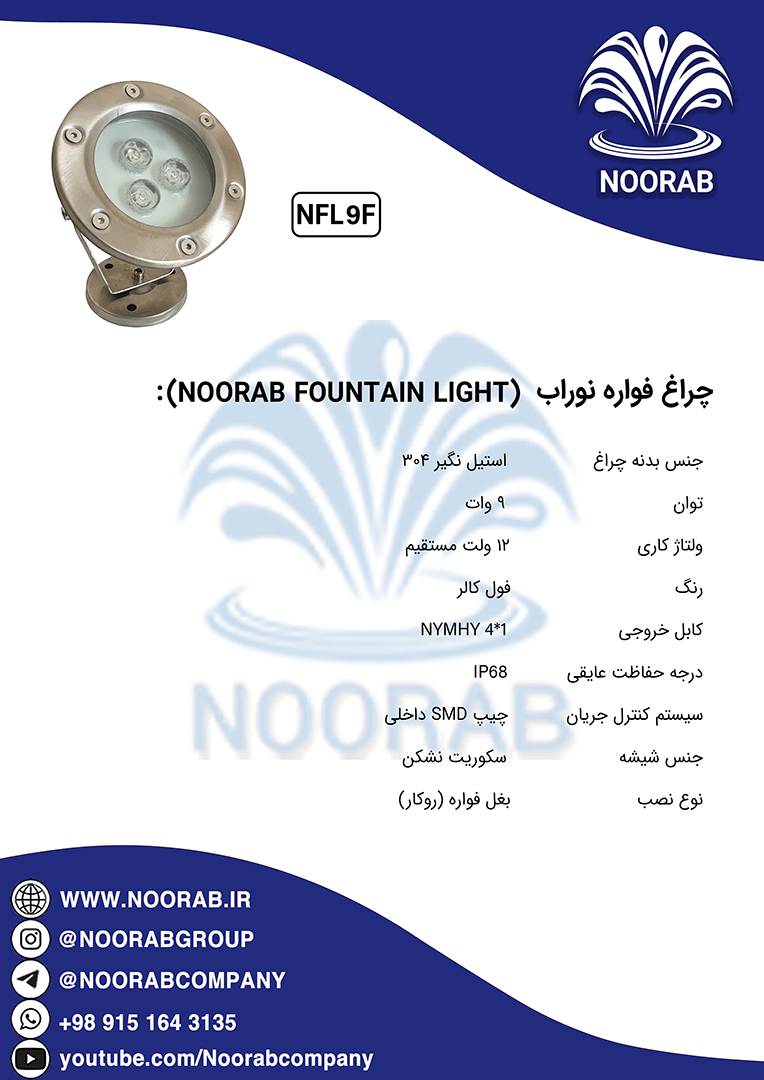 9w full color fountain light